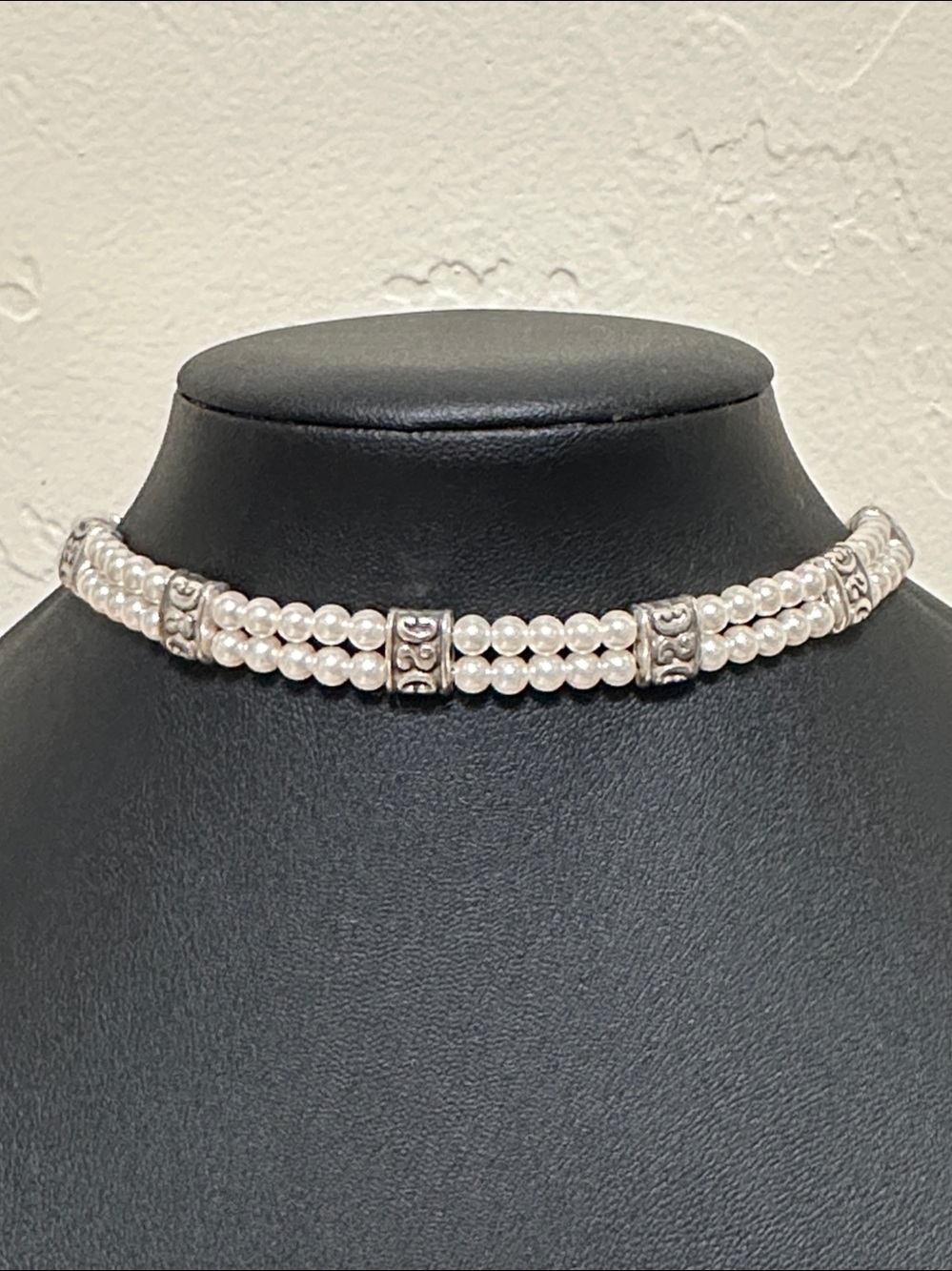 Brighton Lady Jane Faux Double Strand Pearl Choker Necklace